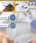 Ceramic fiber insulation blanket roll, white, 1in thick; front view