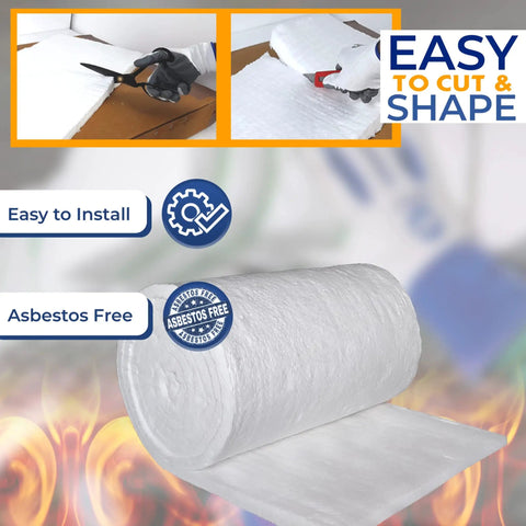 Ceramic Fiber Insulation Blanket 2400F High Heat Fireproof 1 Inch Thick 16 By 100 Inch for versatile high-temp insulation