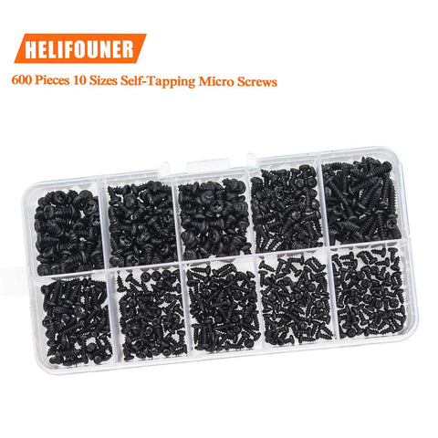 600 Piece Go-To Micro Phillips Screws Set For Laptops And Electronics In Ten Sizes M2 M2.3 M2.6 M3 pan head self-tapping