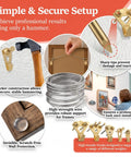 248 Piece Picture Hanging Kit With Heavy Duty Hooks For Walls, Frames And Mirrors, Display Ready Hardware Set Includes Sawtooth Hangers, D Rings, Wire, Nails, Adhesive Dots, And Self Stick Bumpers For No Wobble, Straight Hangs; gold hooks, wire, and bumpers