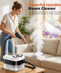 Portable Handheld Steam Cleaner With 1500W High Power For Homes And Kitchens features adjustable nozzle cleaning upholstery.