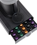 Compact Single Serve Coffee Capsule Drawer Organizer Holds 50 Small Pods Upright With Flat Base, Countertop Storage Console