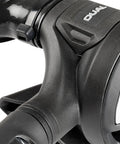Close-up of Dual 15X Scuba Regulator Set With First And Second Stage Regulators And Yoke Connector showing durable technopolymer build