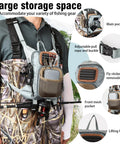 Fly Fishing Chest Pack Waterproof Tackle Backpack With Multiple Compartments Lightweight Ergonomic Pouch on angler.