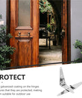 Twin Pack Heavy Duty Galvanized Steel Door Hinges Built Tough As Nails For Sheds Barns And Wood Fences Weather Resistant Outdoor Replacement Hardware Kit No Stress Install mounted on a wooden door.