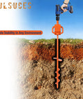 Heavy Duty 16 Inch Tent Stakes Ground Anchors Screw In With Adapter for securing outdoor setups in soil cross-section view