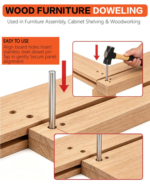Dowel Pin Kit With 700 Stainless Steel Pins 42 Sizes From M2 To M8 Cylindrical Precision Pins Storage Case No Sweat For 3D Printer Jigs Fixtures Shelves And Precise Fastening Projects used in wood furniture doweling