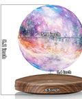 Levitating Galaxy Moon Lamp With 18 Color Modes Floating 3D Moon Light Spinning In Midair above Magnetic Dark Base