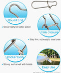 Heavy Duty Fishing Line Sinker Slides For Catfish Rigs Saltwater Surf Fishing And Deep Water Trolling With Duo Lock Snaps Strong Sinker Weights Connector For Big Fish shown with close-up details of metal snap components.