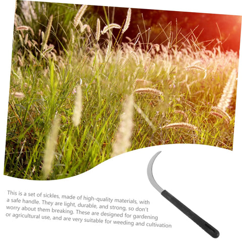 5 Piece Ergonomic Mowing Sickle Set For Manual Reaping And Garden Harvesting With Non Slip Handles showcased on grass background