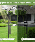 Go-To 6.9x7.9 Ft Square Tube Garden Arbor Trellis With Twisted Metal Design in sunshine and rain