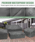 Heavy Duty 500D Waterproof Outdoor Furniture Cover Set for Patio Loveseat Armchair and Coffee Table Grey with waterproof design