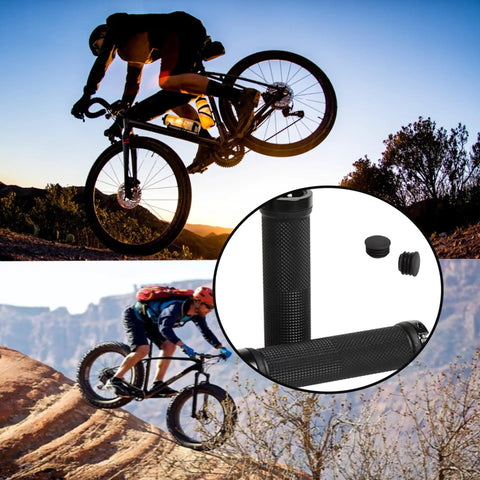 Universal Lock On Bike Handlebar Grips Includes Two End Caps Beefy Aluminum Alloy Lock Rings For A No Slip Grip On Mountain Bikes