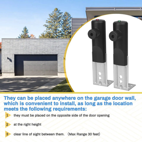 Universal Garage Door Sensor Kit For Genie And Overhead Openers Made After 1993 Dual Sensor Transmitter And Receiver