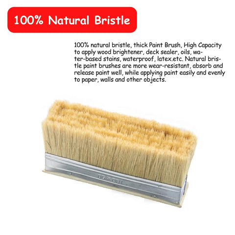 100% Natural Bristle paint brush head from Do It All Adjustable Long Handle Deck Stain Brush Kit for Wood Stains Oils Deck Coatings