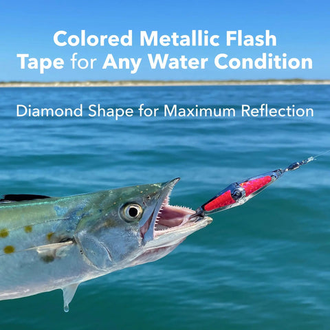 Precision Spoon Squid Fishing Lure For Spanish Mackerel Bluefish Tuna And More Size Zero With Ball Bearing Swivel Five Pack Assorted Chrome Pink Flash Silver Flash Chartreuse Flash Gold Flash Tackle Pro Grade Gear, red flash on hooked fish