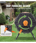 Rotating Compost Tumbler Bin, 18.5 Gal Capacity, 360 Degree Turning For Quick Garden And Kitchen Waste Recycling, BPA Free