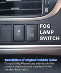 Dashboard installation showing fog lamp switch for 12V Blue LED Push Button Switch Waterproof Toggle With 4 Wire Connector Kit Durable Car Accessory Built For Tough Vehicle Use Easy Wiring With Clear Blue Indicator Great For Fog Lamps And General Car Modifications