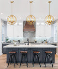 Gold Orb Pendant Light Chandelier Modern Three Light Globe Hanging Fixture For Dining Room Kitchen Bedroom Bathroom And Entryway Dope Contemporary Globe Lighting above kitchen island
