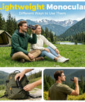 Outdoor couple using 15x56 High Power Monocular Telescope With Smartphone Adapter And Tripod High Definition Optics BAK4 Prism.