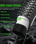 Cutaway view of 2 Pack Mountain Bike Tires 26x1.95 Folding Replacement showing multi-layer armor and puncture resistance.