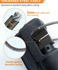 5mm thickened steel cable with PVC coating from 4 Digit Combination Cable Lock Set With 3 Replaceable Steel Cables For Gate Bike And Luggage Resettable Keyless Cable Lock In Grey Two Pack Easy No Hassle Security On The Go