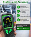 Coating Thickness Gauge CM-218 Pro Grade Paint Depth Meter For Cars And Industry, 0.01 Mil Resolution, 0-51 Mil Range, Auto Ferrous And Non Ferrous Substrate Detection Fe/Al, held in hand