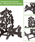 Cast Iron Garden Hose Holder Wall Mount For Outdoor Use Hose Hanger And Reel Storage Organizer Rack Keeps Hoses Neat