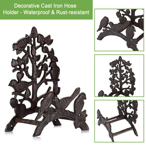 Cast Iron Garden Hose Holder Wall Mount For Outdoor Use Hose Hanger And Reel Storage Organizer Rack Keeps Hoses Neat