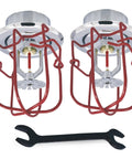 Chrome Fire Sprinkler Head Horizontal Pendant Spray Kit With Half Inch NPT Pipe Thread And Quick Release Wrench, two heads and wrench.
