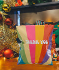 Rainbow Color Waterproof Poly Mailer Bags 100 Count Self Sealing Shipping Envelopes with 'Thank You' in festive setting