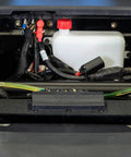 4 Channel 100 Amp Solid State Relay Block installed in marine vehicle with visible wiring and components