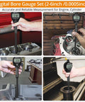 Neoteck digital bore gauge set (2-6 in / 0.0005 in) with self-centering dial and carbide anvils