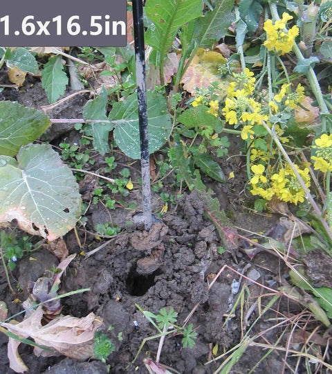 Heavy Duty Garden Auger Drill Bit For Planting With Deep Uniform Holes In Two Sizes 1.6 By 16.5 Inches creating hole in soil