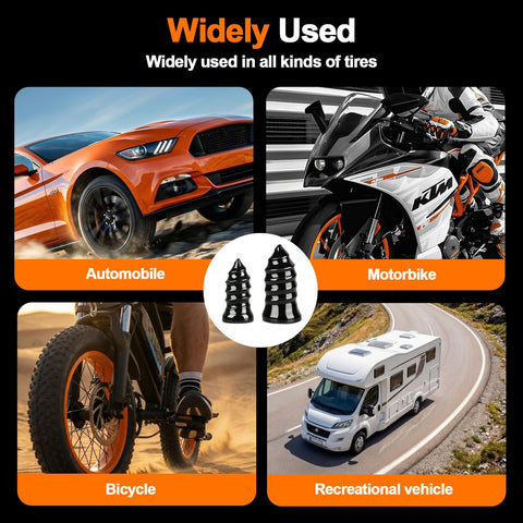 30 Pcs Tire Plugs Screw Type Emergency Tire Repair Kit With Screwdriver For Cars Trucks Motorcycles And Bicycles infographic