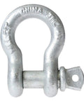 Heavy Duty 3/8 Inch Screw Pin Anchor Shackle For Trail Rigging And Truck Gear Rated One Ton Safe Working Load showing zinc plated finish.