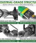 Yixbizhu 900W Electric Hydraulic Rebar Bender with forged alloy steel hook and aviation aluminum body for heavy-duty bending.