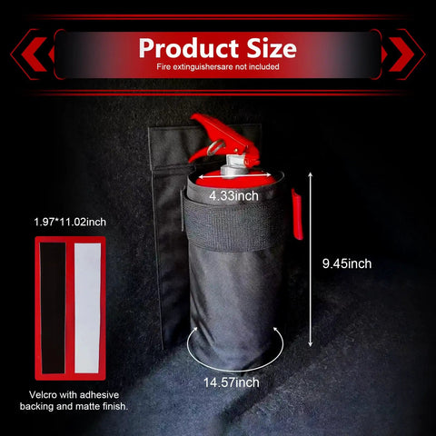 Heavy Duty Built Tough Roll Bar Fire Extinguisher Holder With Adjustable 600D Oxford Storage Bag Universal Quick Clip Strap Fits Most Cars Trucks Suv Safety Gear