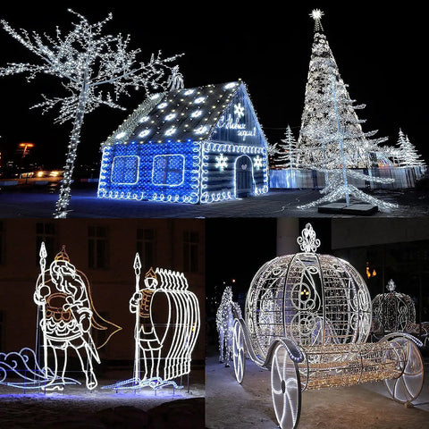 Outdoor Waterproof Rope Lights Daylight White 50Ft Cuttable And Connectable LED Tube for festive Christmas light displays