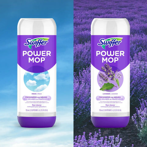PowerMop Liquid Floor Cleaner Refills Fresh Scent 2 Count Mopping Fluid Replacement Bottles No Bucket Needed Multi Surface And Wood Cleaner For Spray Mops, 25.3 fl oz bottles