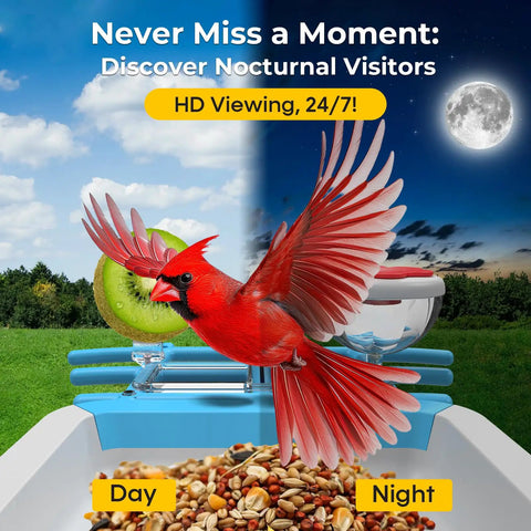Solar Powered Bird Feeder With Camera For Backyard Watching 2K HD Live Streaming AI Species Recognition Motion Alerts