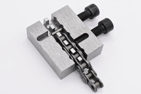 Pro Grade 35 Chain Breaker Tool For Single Strand Racing Chain Press With CNC Steel Construction, Deep Pilot Grooves, Pin Removal