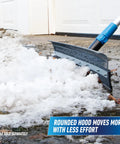Lock-On 22 Inch Curved AquaDozer Floor Squeegee With Ez Extend Pro Telescopic Pole clearing slush from a driveway