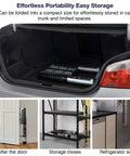 Aluminum Telescoping Extension Ladder 12.5 ft With Locking Mechanism folded in car trunk and tight spaces