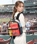 Clear Stadium Bag 12 By 12 By 6 Inches With Reinforced Wider Shoulder Straps for Easy Security Checks at a baseball game, black