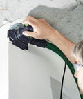 Worker using Granat P150 Grit RTS Rectangular Sanding Sheets 80x133mm 100 Pack for beefy fast sanding on paints and finishes