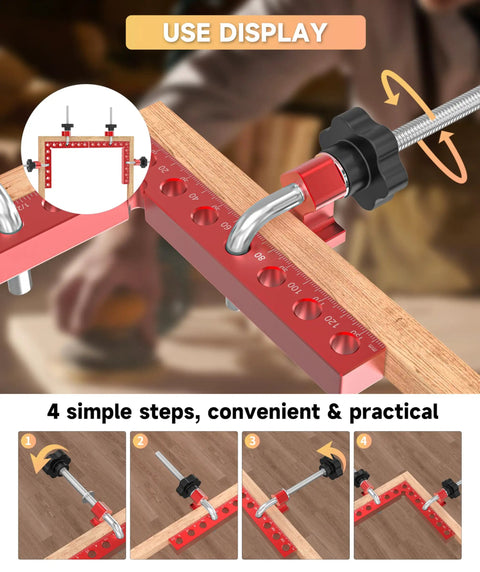 4 Pack Aluminum Corner Clamps For Woodworking Wingman Gear, 5.5 Inch 90 Degree Joints, setup instructions for efficient use