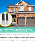 Garage Door Sensor Replacement Kit For Genie And Overhead Openers Made After 1993, dual sensors next to brick house with garage