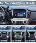 Chevy Suburban Tahoe Yukon 2015 2019 Wireless CarPlay Android Auto Dash Kit With 10.1 Inch Touch Screen GPS Bluetooth