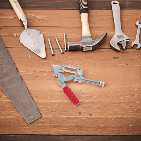 4 Piece Quick Release Push Pull Toggle Clamps For Woodworking, Heavy Duty Zinc Plated Steel, Pro Grade High Strength Workholding